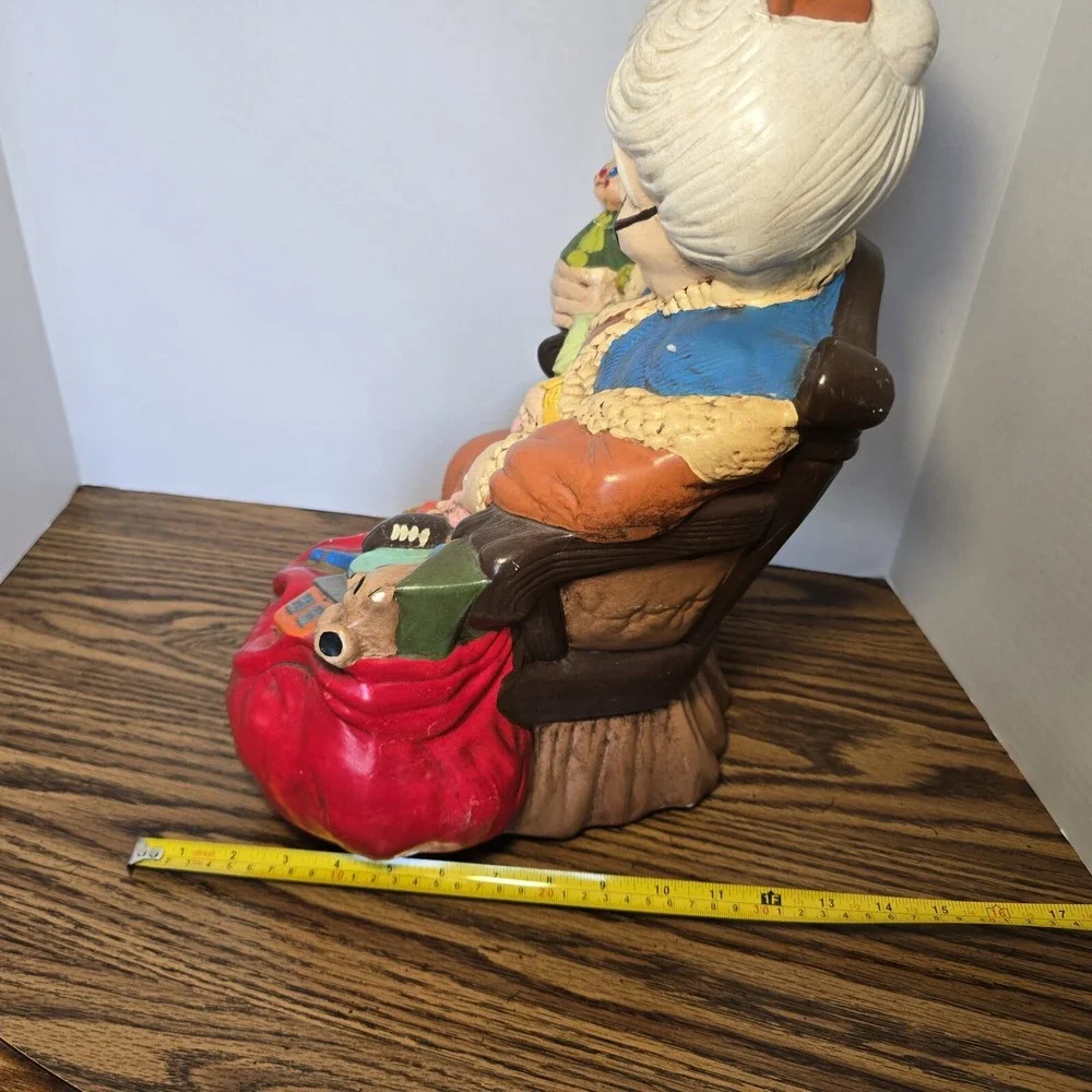 VTG 16.5IN CERAMIC MRS SANTA CLAUS CHRISTMAS FIGURE  ATLANTIC MOLD HANDPAINTED